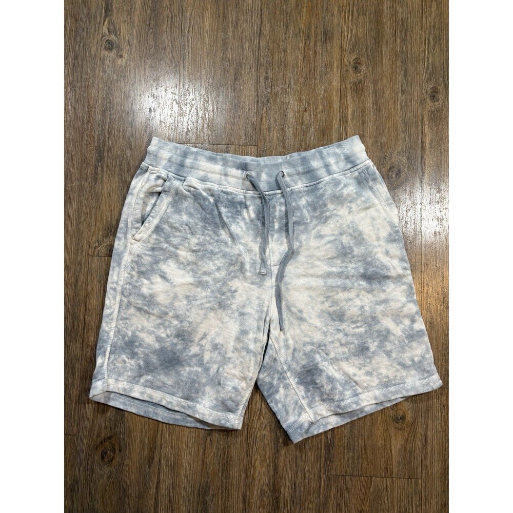 Outerknown Sweat Shorts Mens Large Blue Tie Dye Hemp Organic Cotton 8" Inseam
